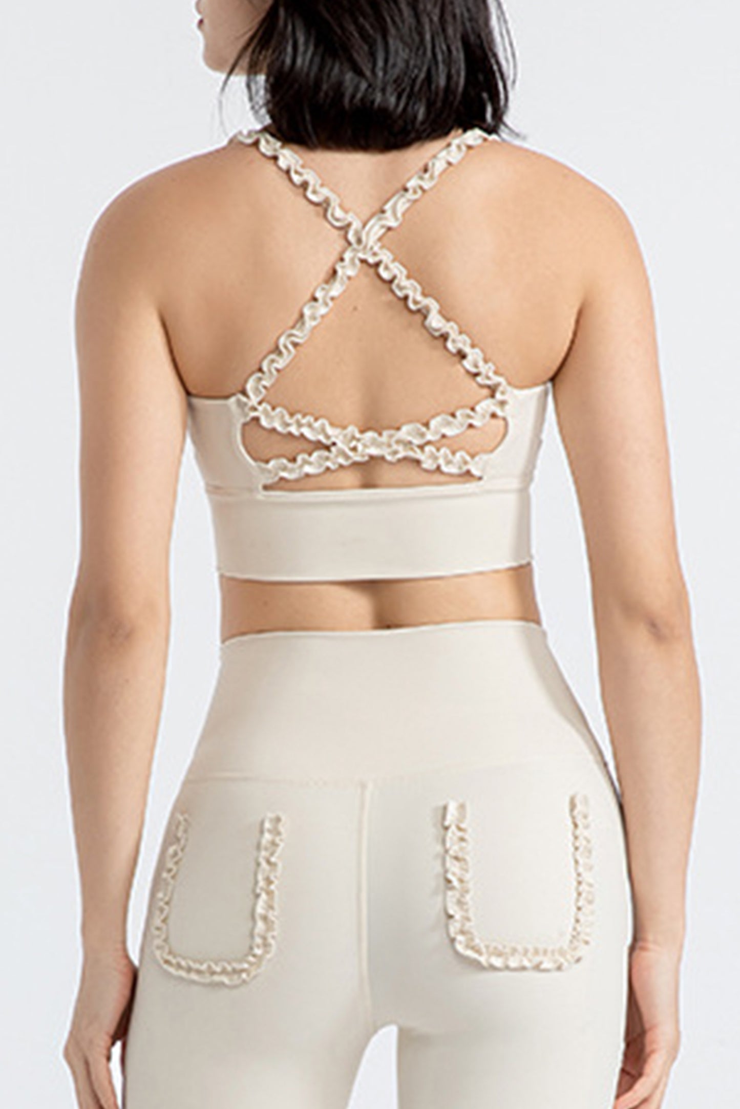 花边肩带交叉文胸