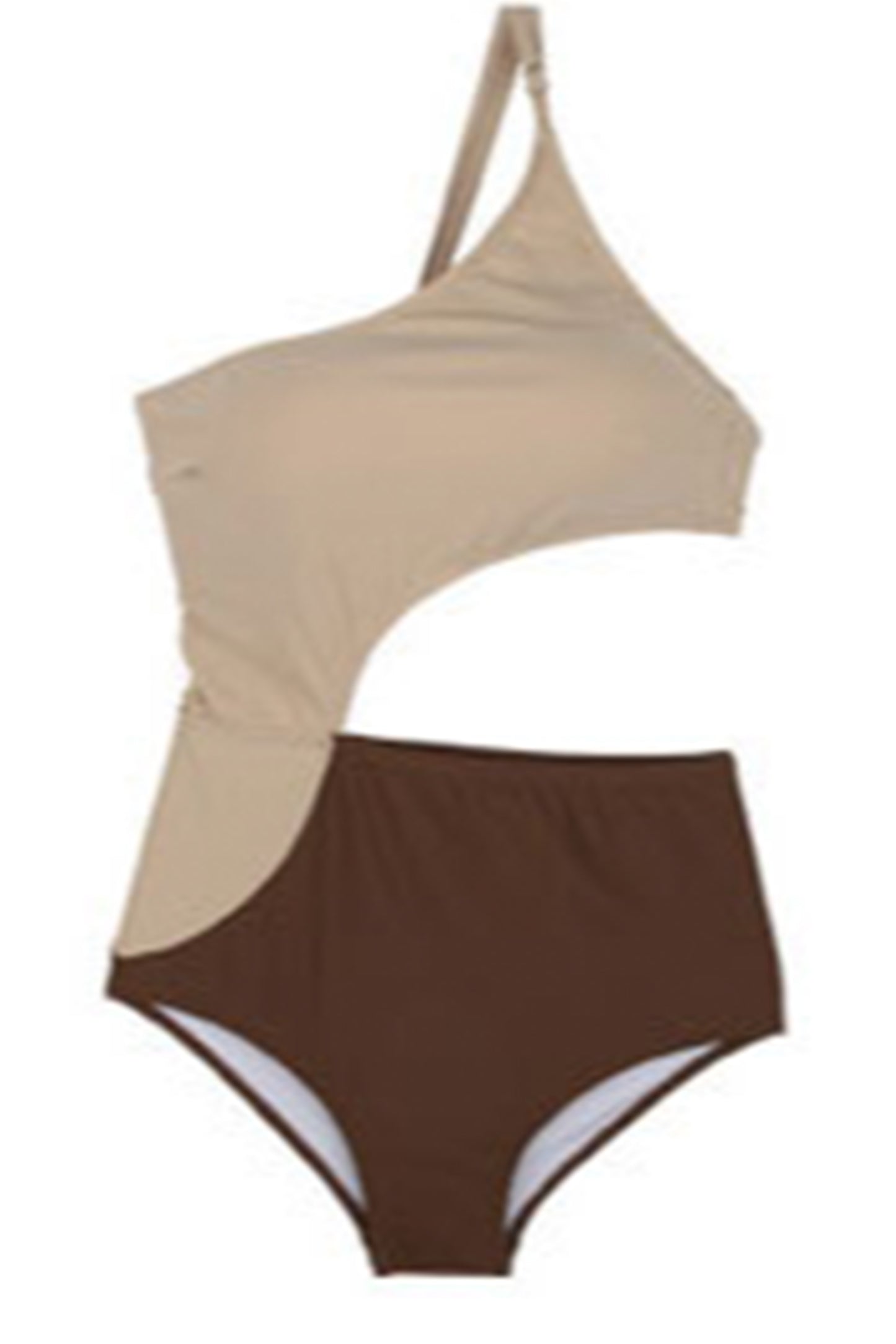 一件式欧美单肩露背泳衣