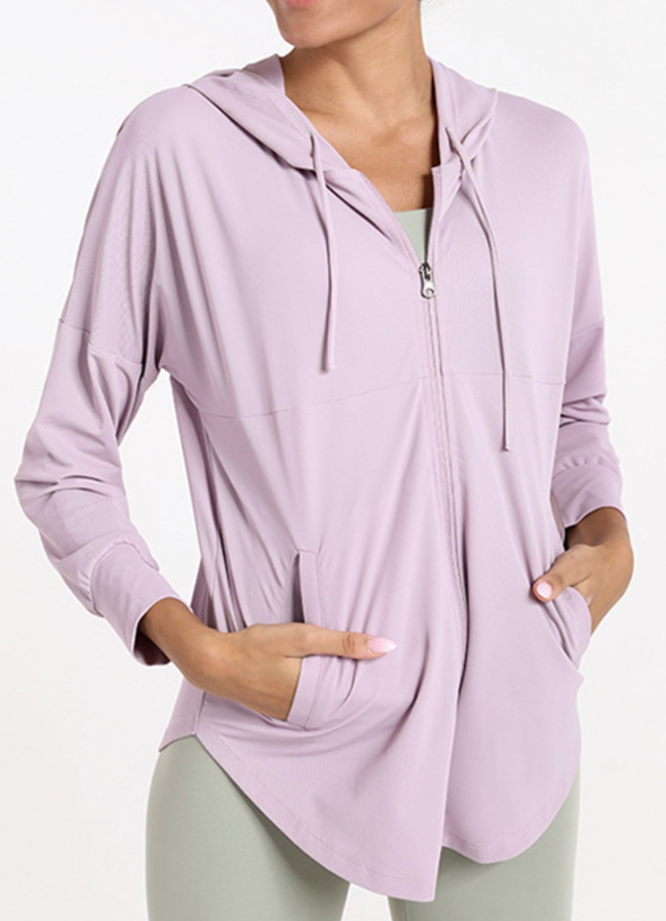 欧美宽松连帽防晒外套