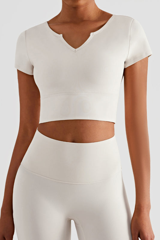 小V领带胸垫短袖