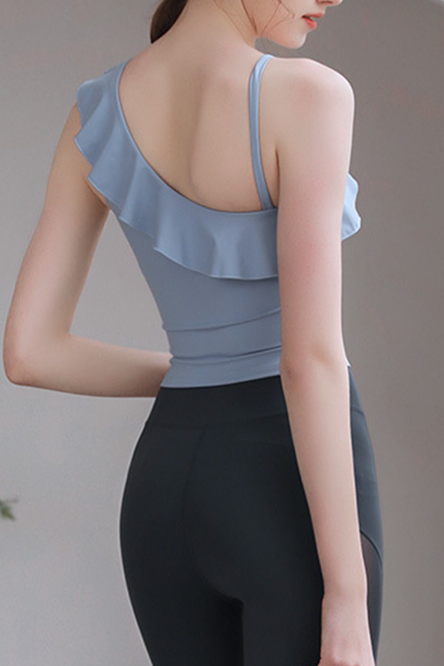 吊带荷叶边短袖