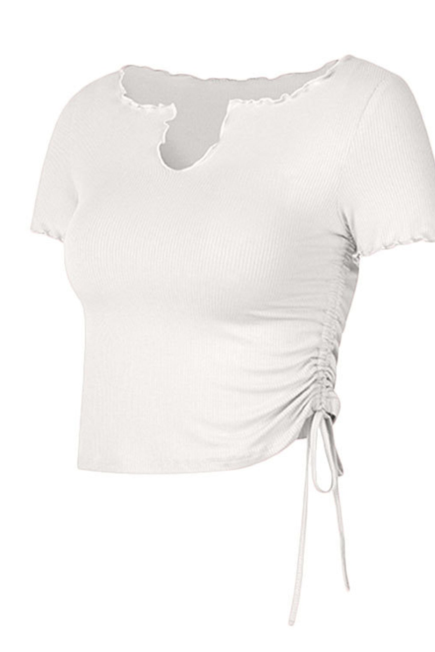 抽绳收腰波浪衣