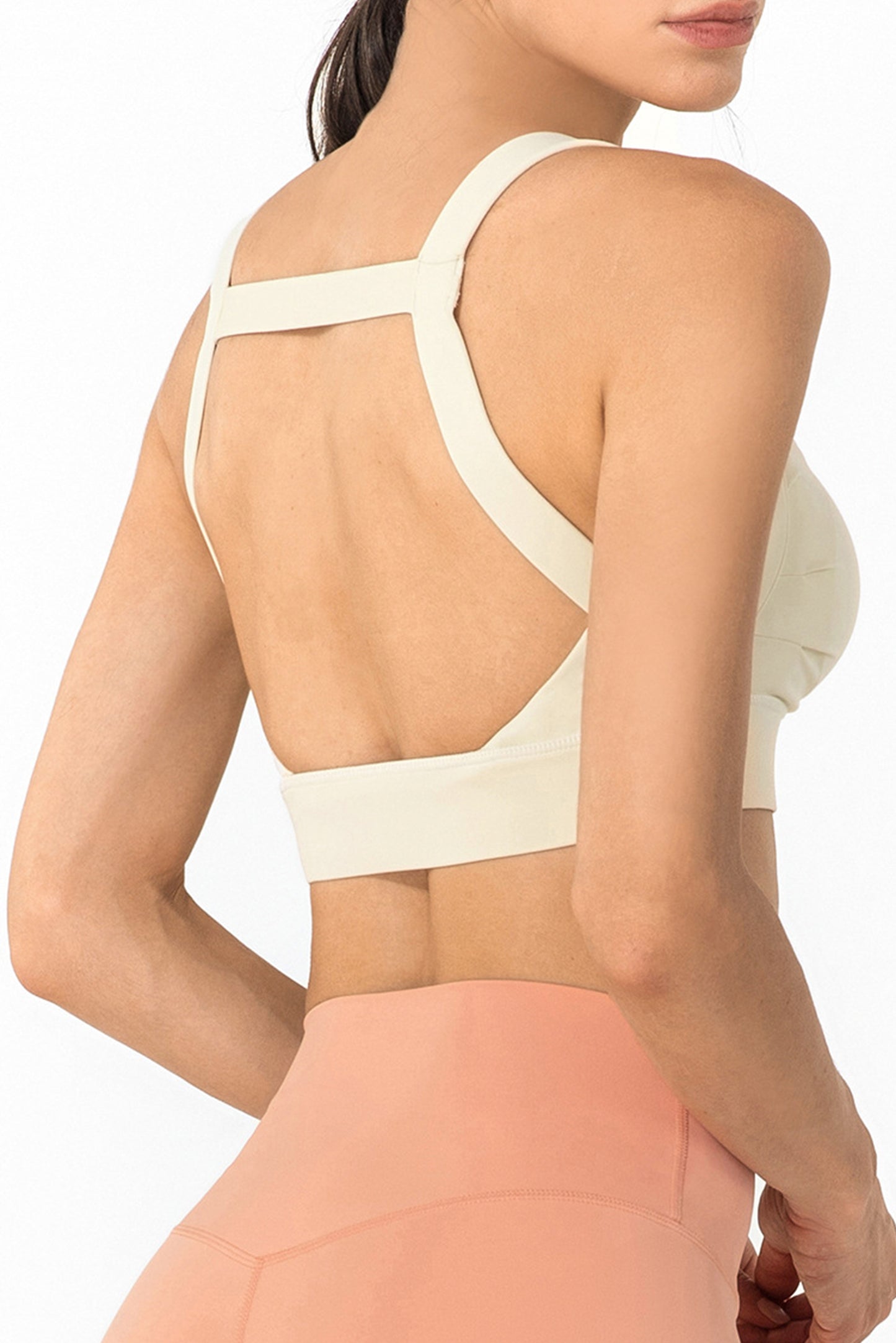 大露背褶皱文胸