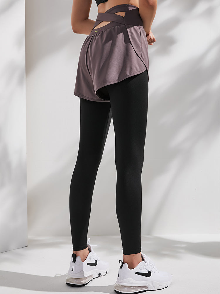 后交叉假两件长裤