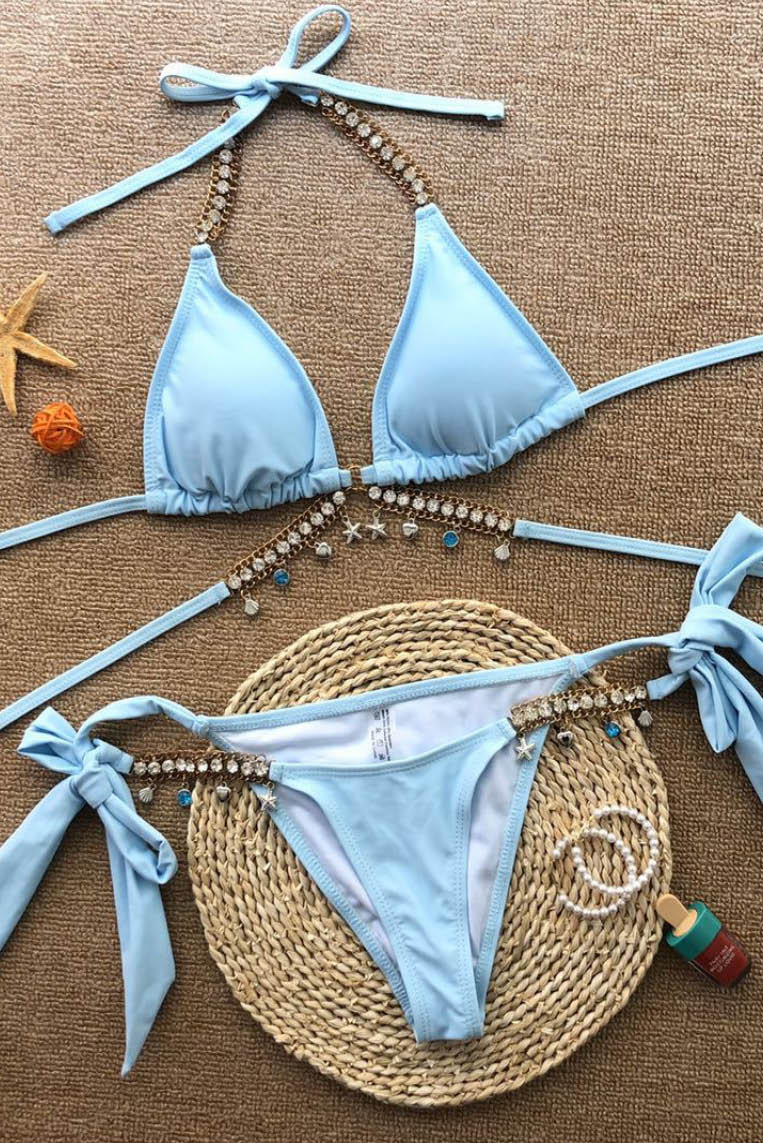 人鱼系水晶钻石sexy比基尼