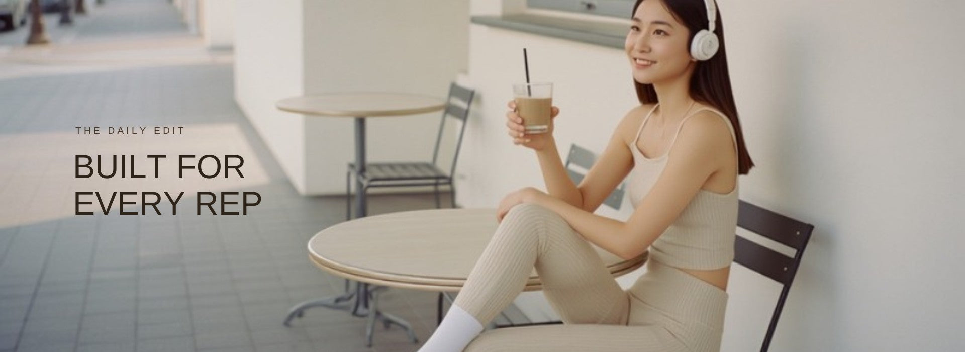 Sportswear mid hero - Built For Every Rep (outdoor cafe, fixed)