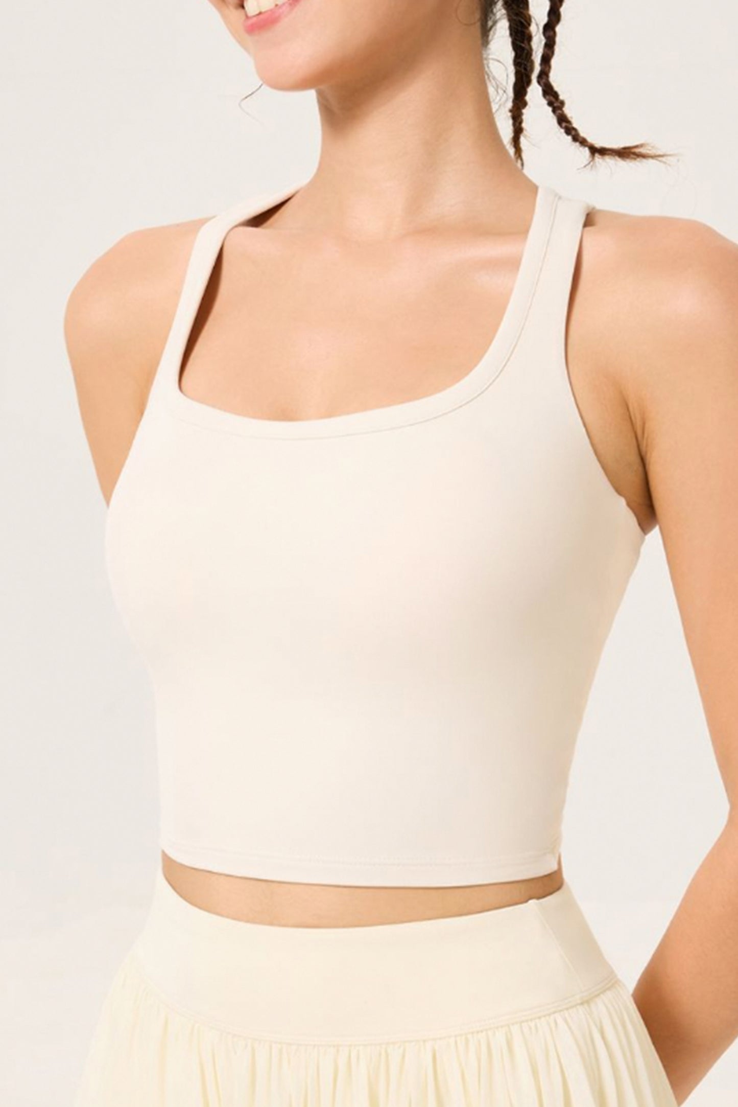 Mesh Crisscross Back Sports Tank Top