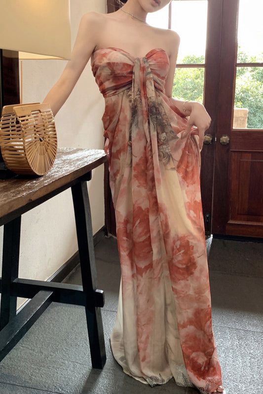 扎染繁花连衣裙