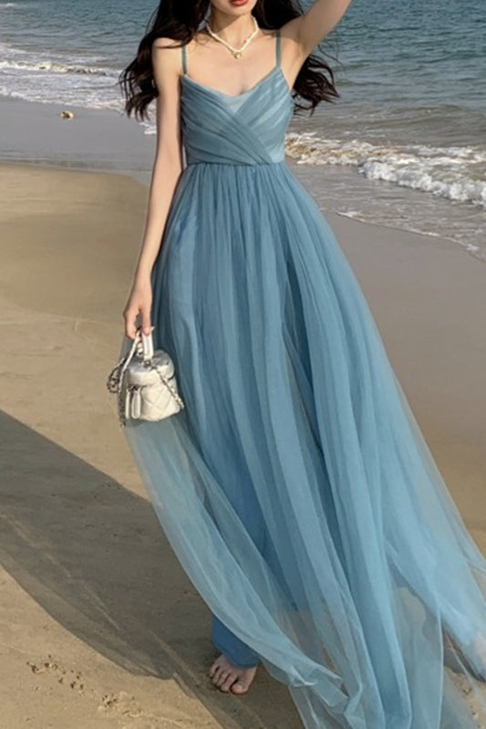 甜美网纱沙滩裙