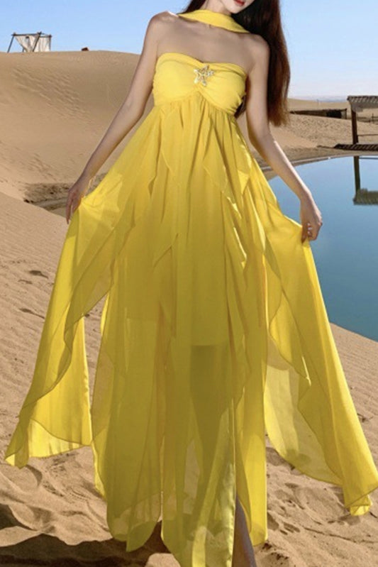 性感大露背长款