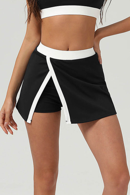 开衩防走光运动裙裤