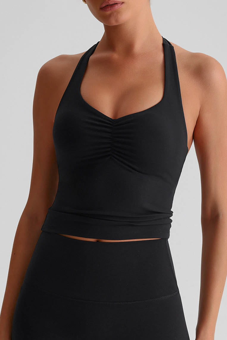 褶皱裸感运动吊带