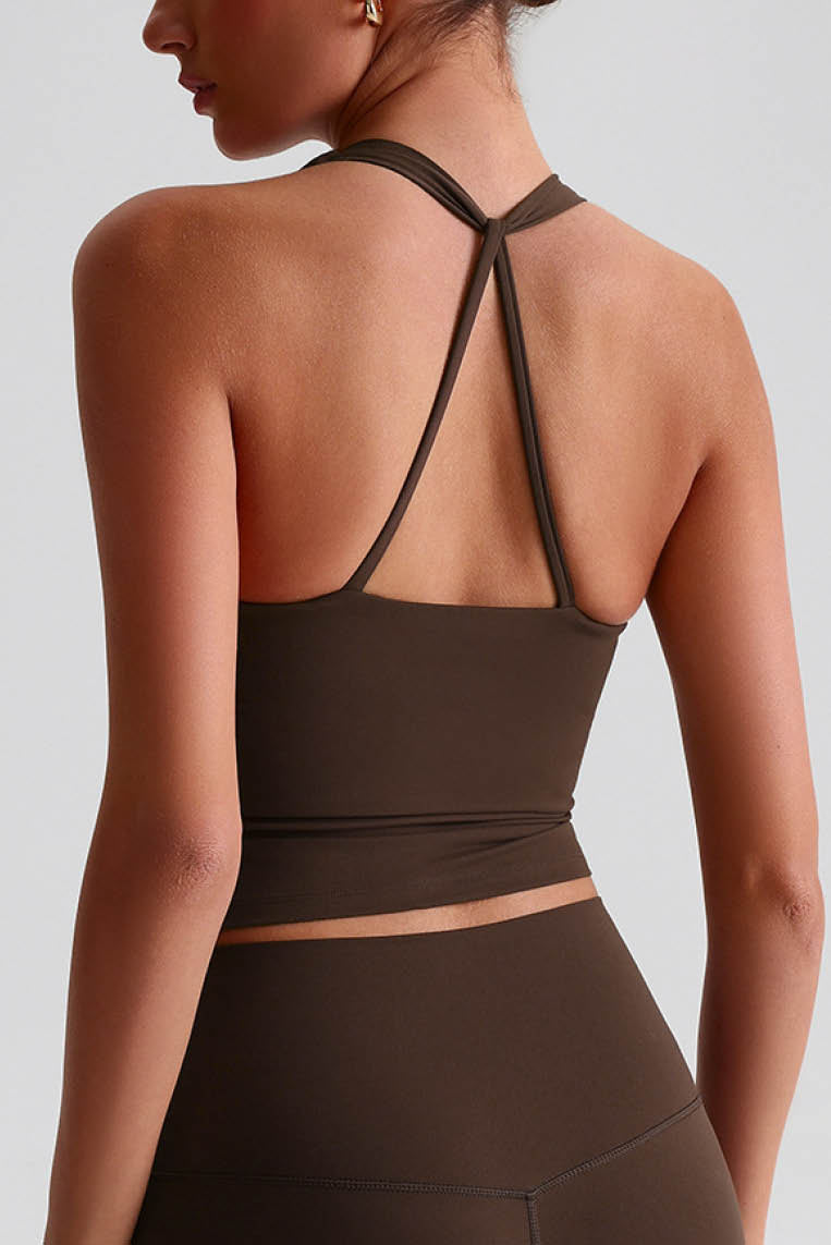 褶皱裸感运动吊带