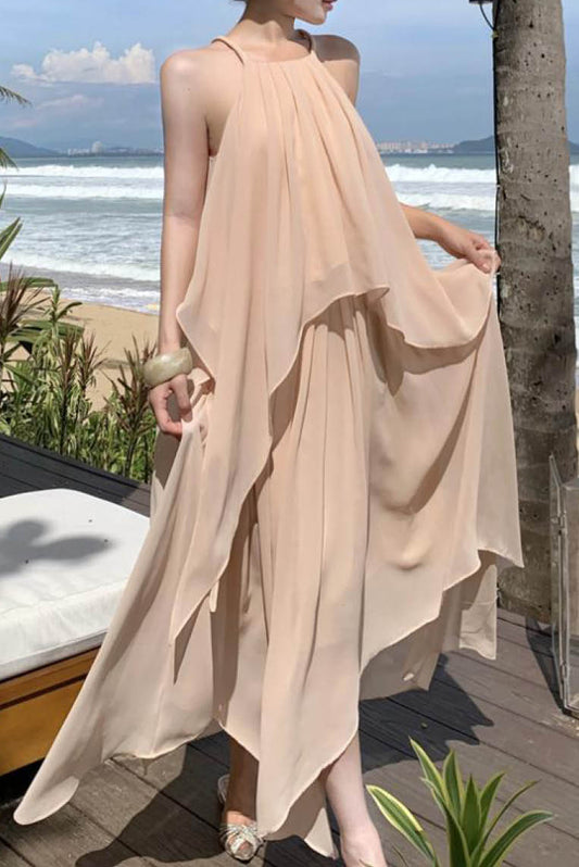 高级感露肩吊带背心裙套装