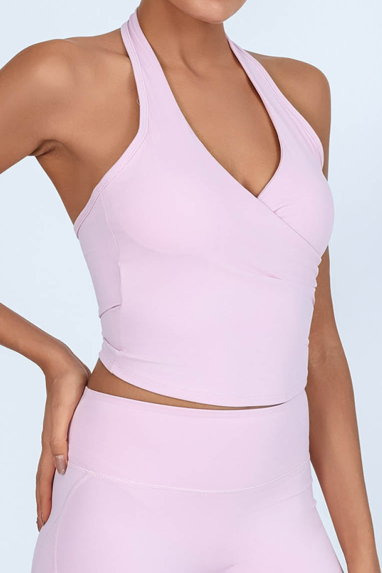 V领挂脖健身美背文胸