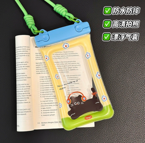 耳机小猫防水手机袋