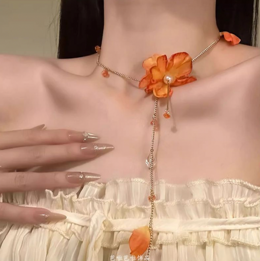 氛围感花朵项链