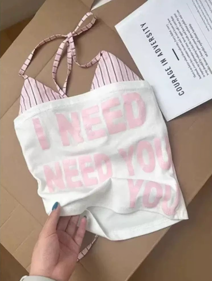 美式辣妹印花上衣