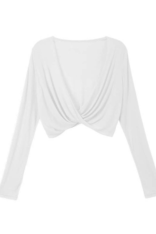 V-Neck Knot Wrap Shawl Cover-Up
