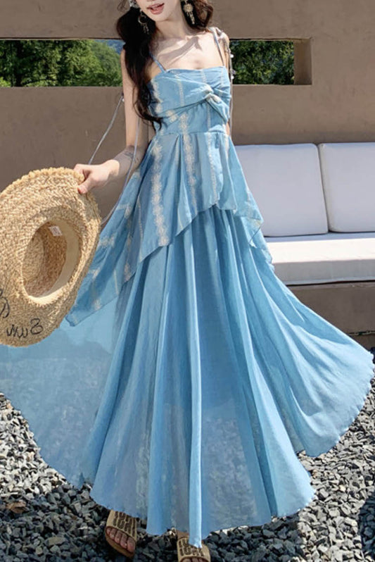 度假风小吊带半身裙套装