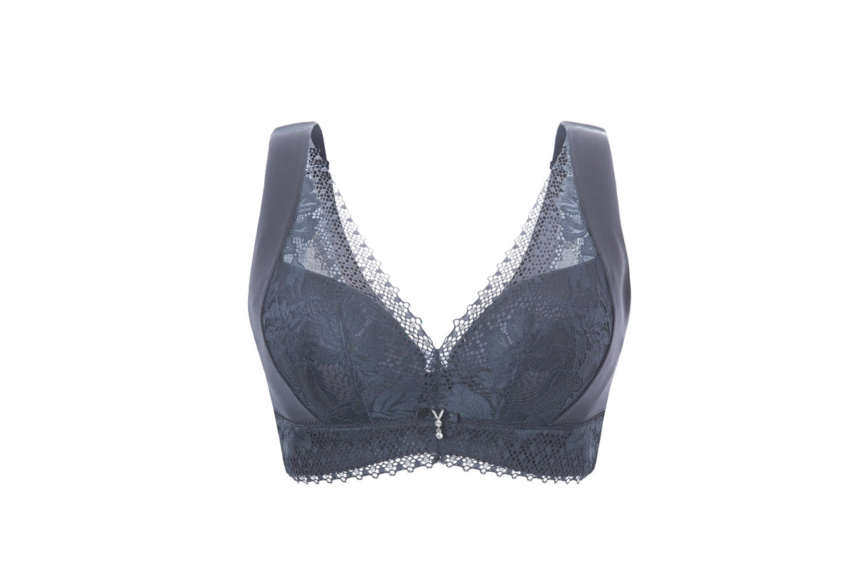 DEVA dark-colour bra, product front view