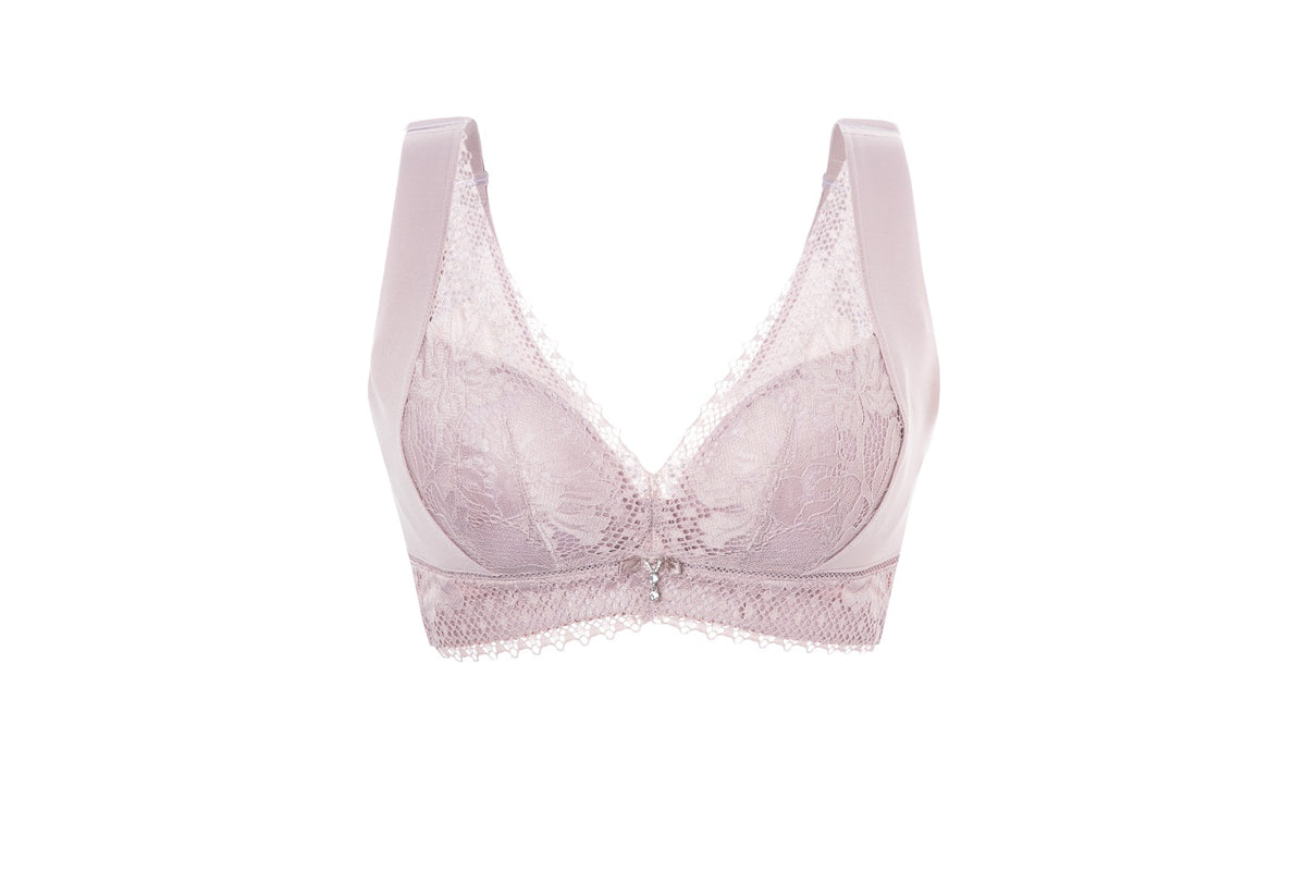 DEVA muted pink bra, product front view