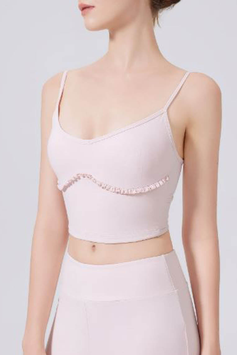 木耳花边吊带小背心