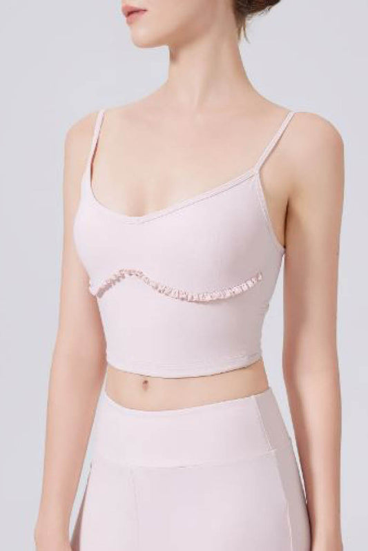 木耳花边吊带小背心