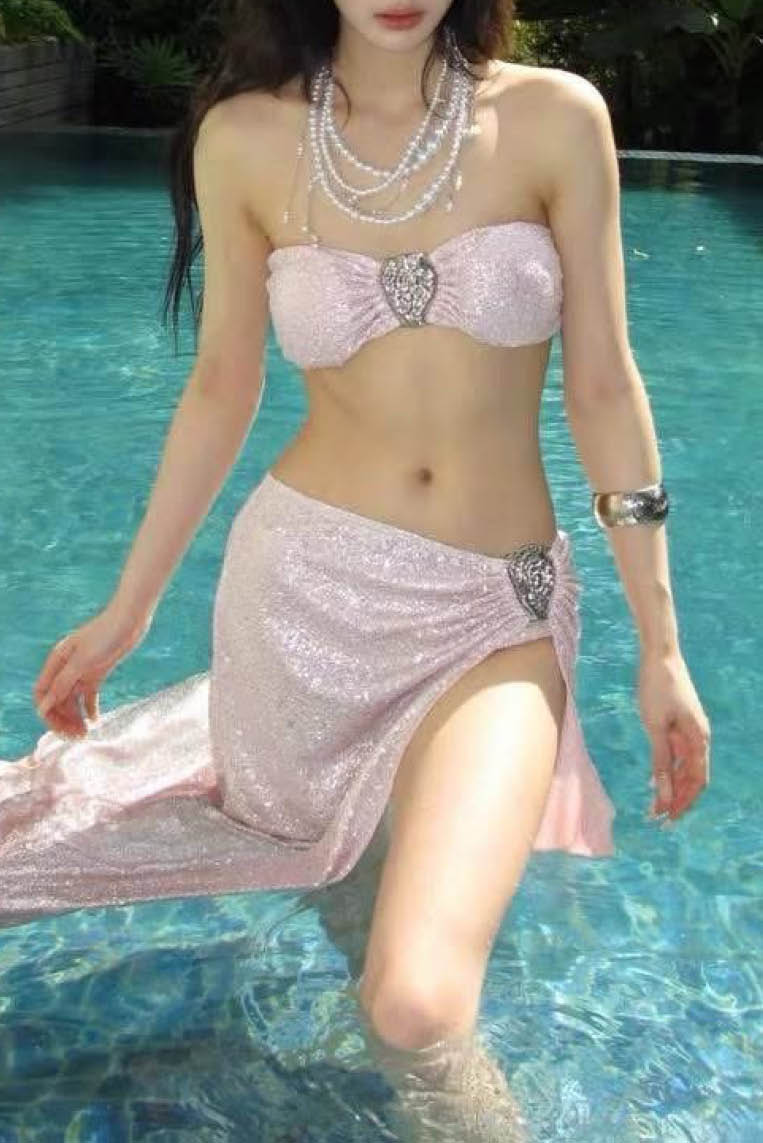 闪亮粉色性感bikini套装 (only available online)