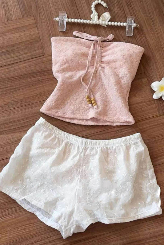 少女感抹胸泳衣三件套