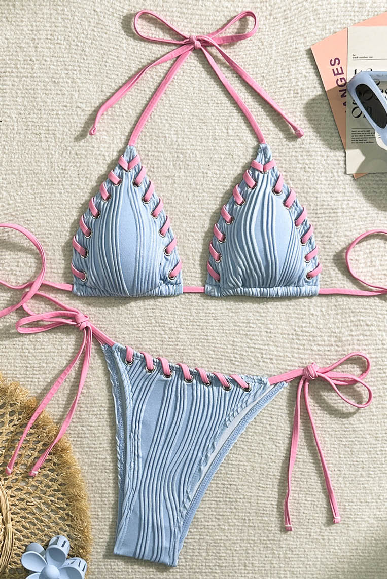 性感纹路系绳bikini (only available online)
