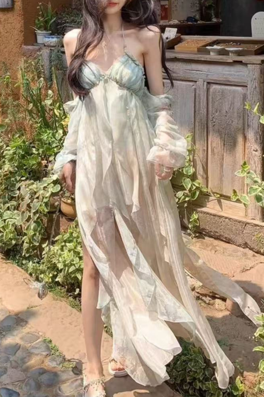 Fairy Ruffle-Sleeve Dress (Only Available Online)