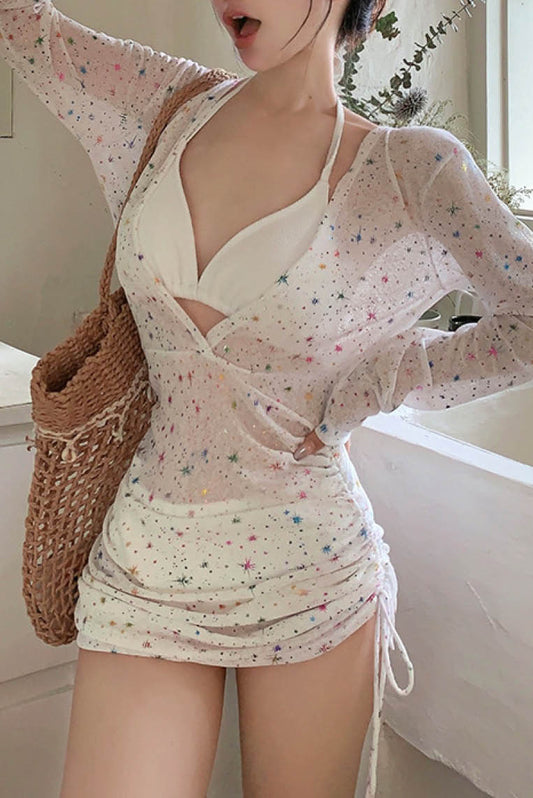 甜妹三件套罩衫比基尼